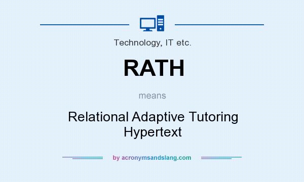 What does RATH mean? It stands for Relational Adaptive Tutoring Hypertext