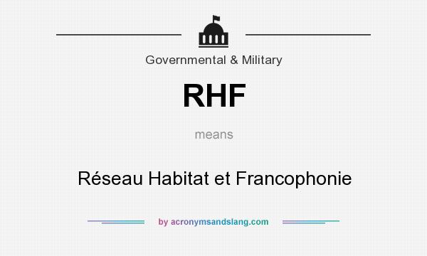 What does RHF mean? It stands for Réseau Habitat et Francophonie