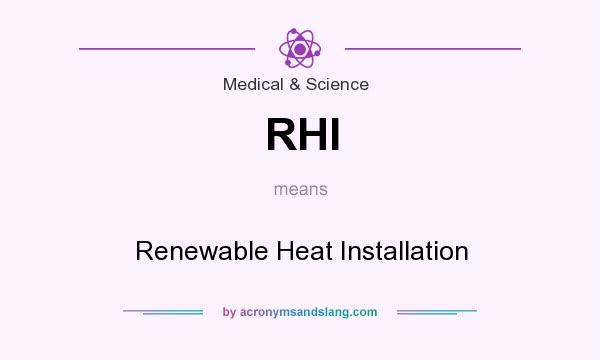 What does RHI mean? It stands for Renewable Heat Installation