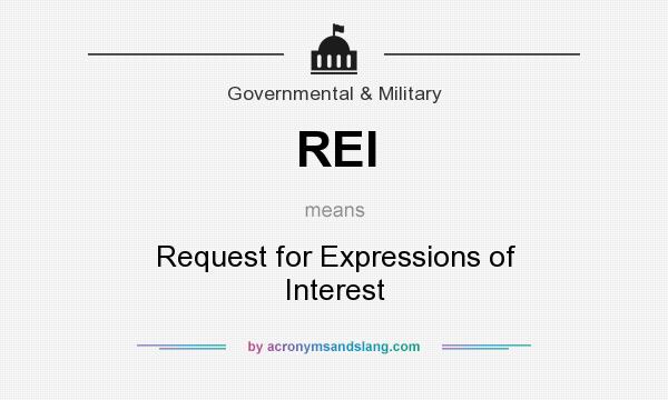 What does REI mean? It stands for Request for Expressions of Interest