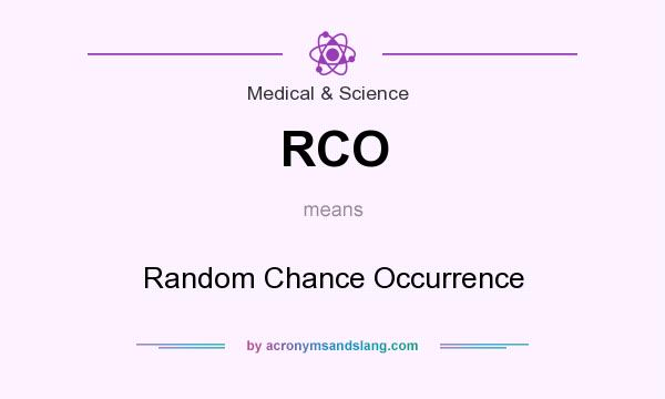 What does RCO mean? It stands for Random Chance Occurrence