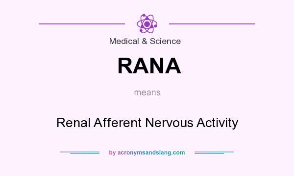 What does RANA mean? It stands for Renal Afferent Nervous Activity
