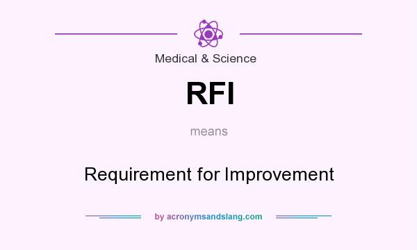 What does RFI mean? It stands for Requirement for Improvement