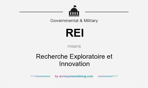 What does REI mean? It stands for Recherche Exploratoire et Innovation