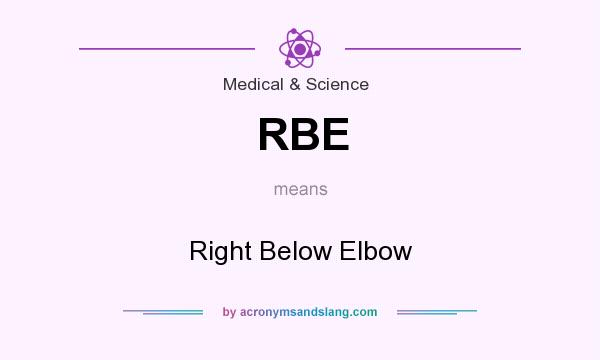 What does RBE mean? It stands for Right Below Elbow