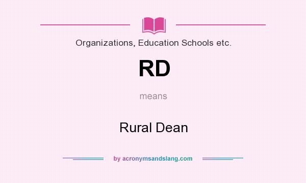 What does RD mean? It stands for Rural Dean