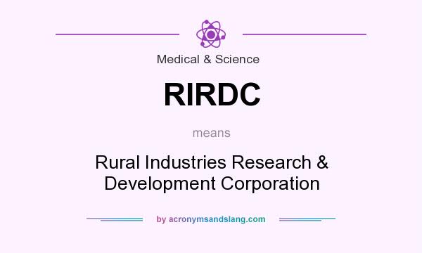 What does RIRDC mean? It stands for Rural Industries Research & Development Corporation