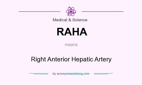 What does RAHA mean? It stands for Right Anterior Hepatic Artery