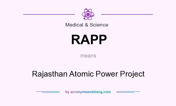 What does RAPP mean? It stands for Rajasthan Atomic Power Project