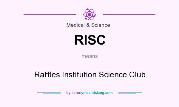 What does RISC mean? It stands for Raffles Institution Science Club