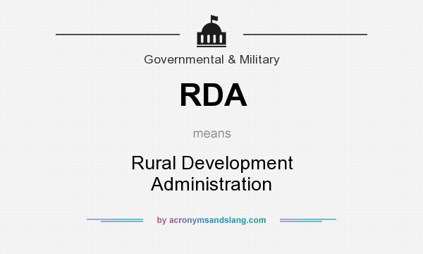 What does RDA mean? It stands for Rural Development Administration