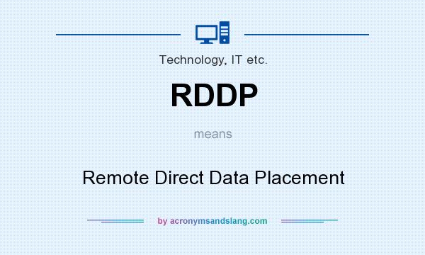What does RDDP mean? It stands for Remote Direct Data Placement