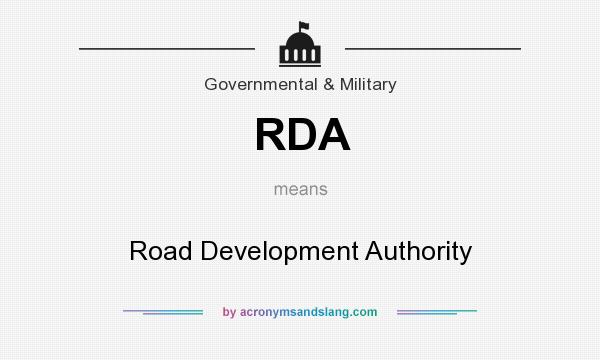 What does RDA mean? It stands for Road Development Authority