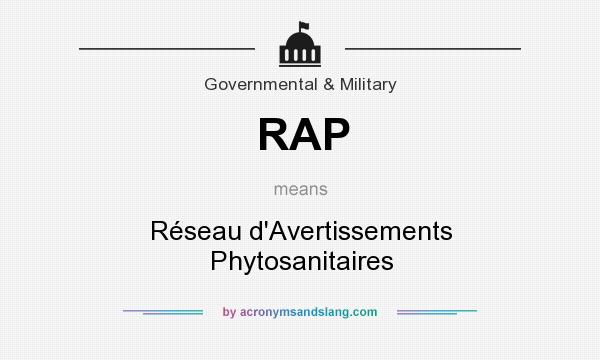 What does RAP mean? It stands for Réseau d`Avertissements Phytosanitaires