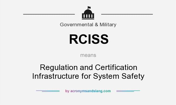 What does RCISS mean? It stands for Regulation and Certification Infrastructure for System Safety