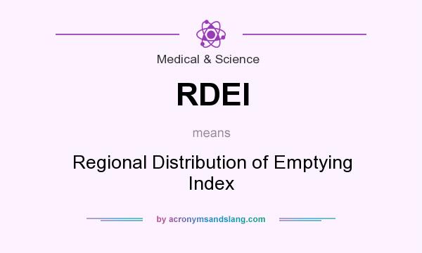 What does RDEI mean? It stands for Regional Distribution of Emptying Index