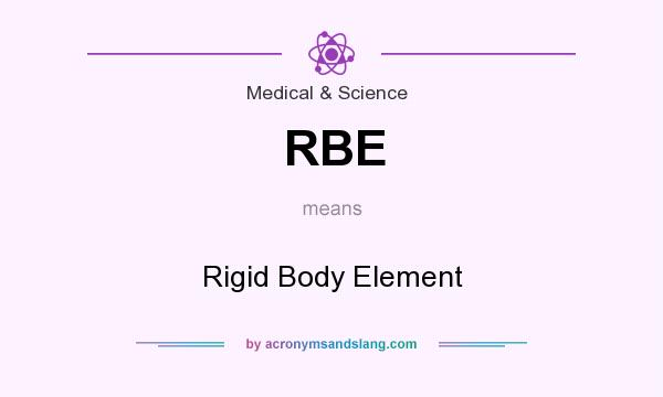 What does RBE mean? It stands for Rigid Body Element