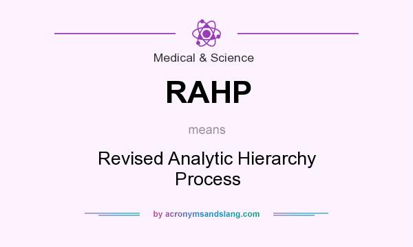 What does RAHP mean? It stands for Revised Analytic Hierarchy Process