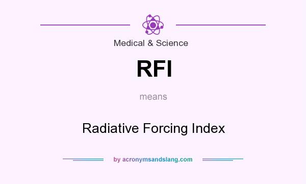 What does RFI mean? It stands for Radiative Forcing Index