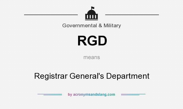 What does RGD mean? It stands for Registrar General`s Department