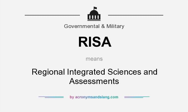 What does RISA mean? It stands for Regional Integrated Sciences and Assessments