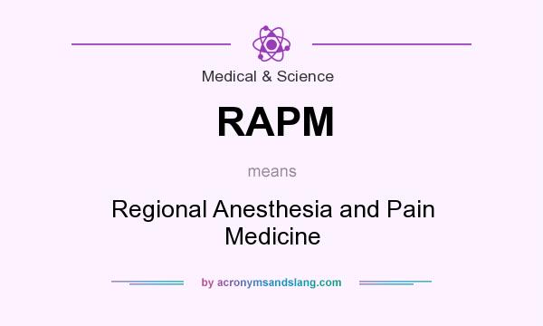 What does RAPM mean? It stands for Regional Anesthesia and Pain Medicine