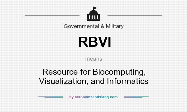 What does RBVI mean? It stands for Resource for Biocomputing, Visualization, and Informatics