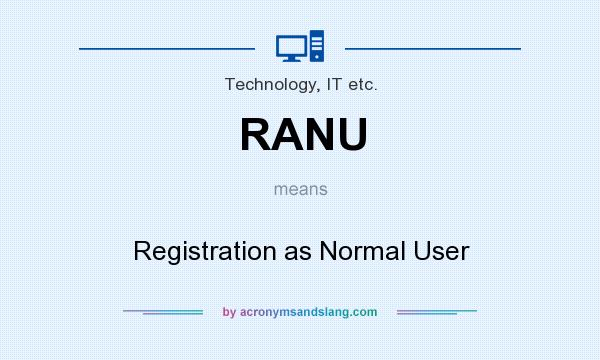 What does RANU mean? It stands for Registration as Normal User