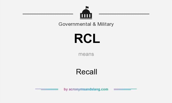 What does RCL mean? It stands for Recall