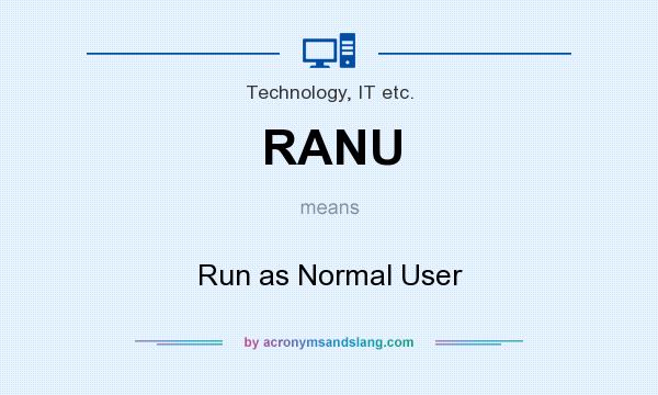 What does RANU mean? It stands for Run as Normal User