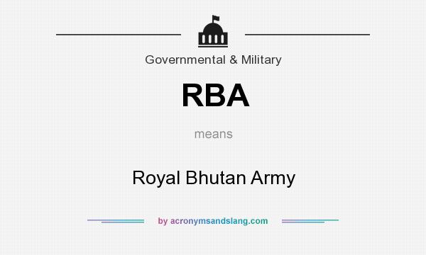 What does RBA mean? It stands for Royal Bhutan Army