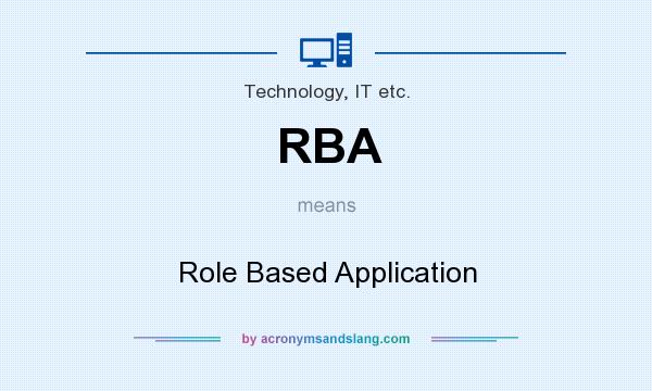 What does RBA mean? It stands for Role Based Application