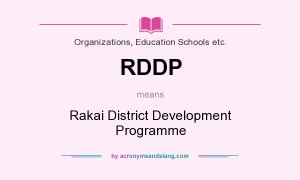 What does RDDP mean? It stands for Rakai District Development Programme