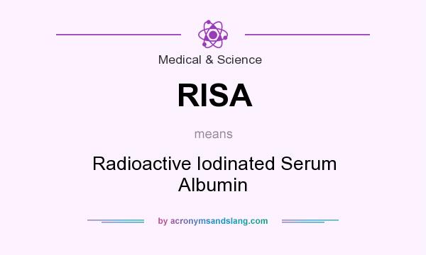 What does RISA mean? It stands for Radioactive Iodinated Serum Albumin