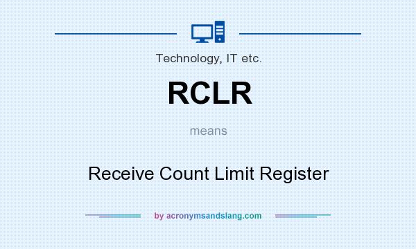 What does RCLR mean? It stands for Receive Count Limit Register