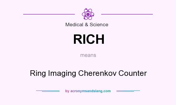 What does RICH mean? It stands for Ring Imaging Cherenkov Counter