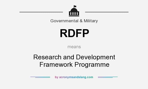 What does RDFP mean? It stands for Research and Development Framework Programme