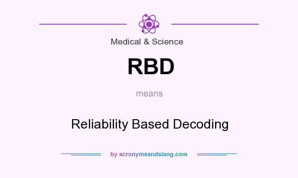 What does RBD mean? It stands for Reliability Based Decoding