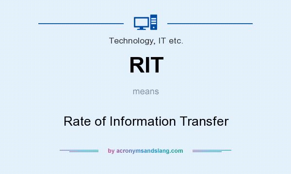 What does RIT mean? It stands for Rate of Information Transfer