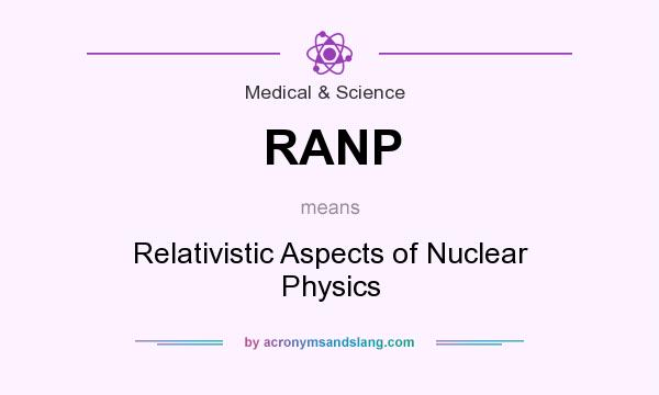 What does RANP mean? It stands for Relativistic Aspects of Nuclear Physics
