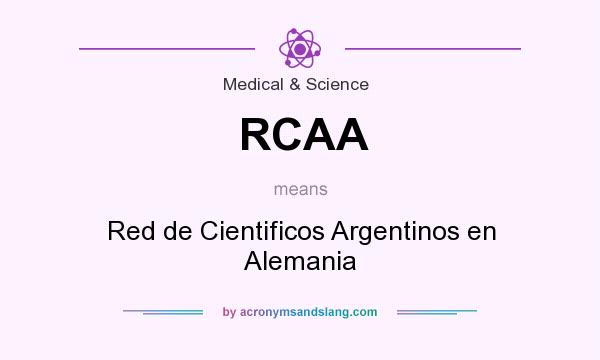 What does RCAA mean? It stands for Red de Cientificos Argentinos en Alemania
