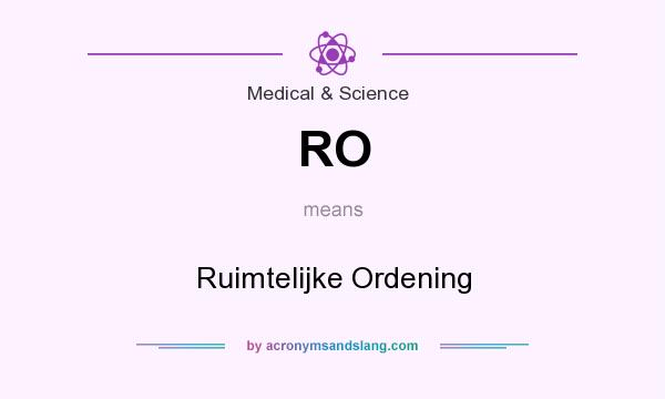 What does RO mean? It stands for Ruimtelijke Ordening