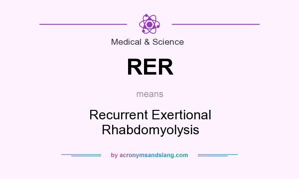 What does RER mean? It stands for Recurrent Exertional Rhabdomyolysis