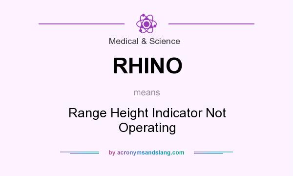 What does RHINO mean? It stands for Range Height Indicator Not Operating