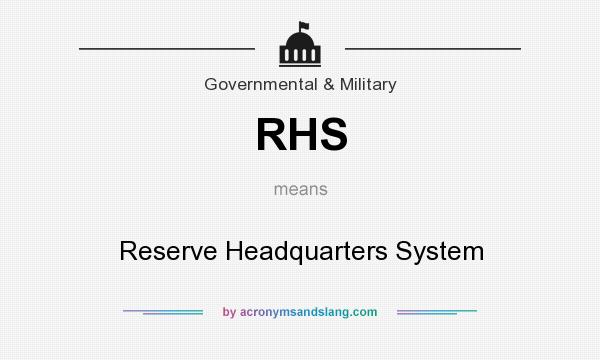 What does RHS mean? It stands for Reserve Headquarters System