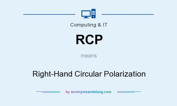 What does RCP mean? It stands for Right-Hand Circular Polarization