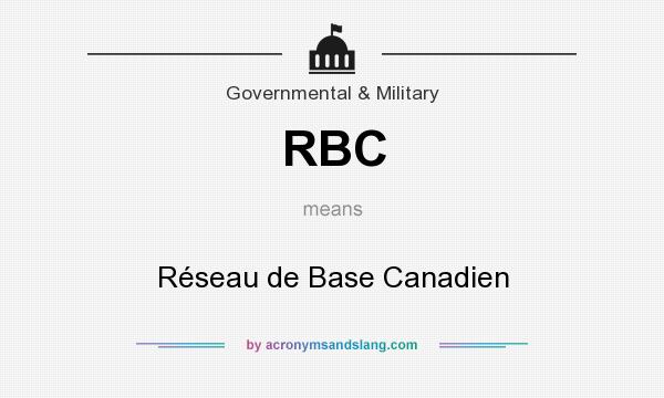 What does RBC mean? It stands for Réseau de Base Canadien