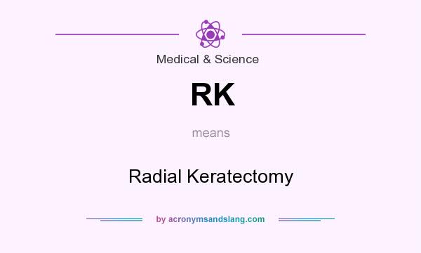 What does RK mean? It stands for Radial Keratectomy