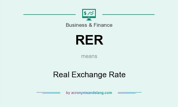 What does RER mean? It stands for Real Exchange Rate