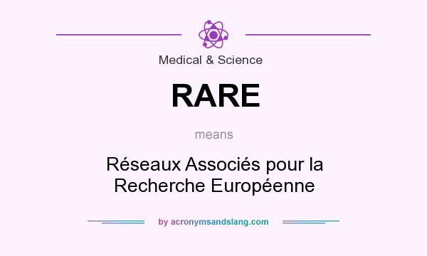 What does RARE mean? It stands for Réseaux Associés pour la Recherche Européenne
